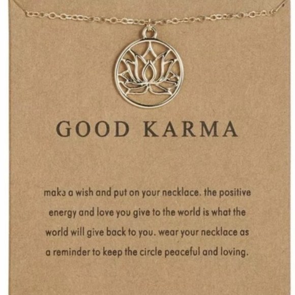 Jewelry - Good Karma Lotus Flower Bar Necklace